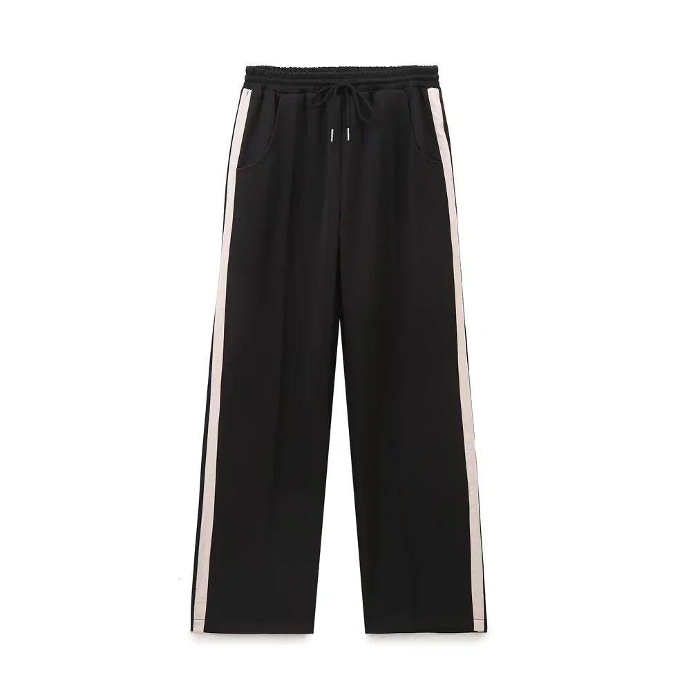 PB&ZA 2024  Autumn  Women\'s Wear New Fashionable,  Comfortable,  Trendy,  Side  Striped Casual Pants