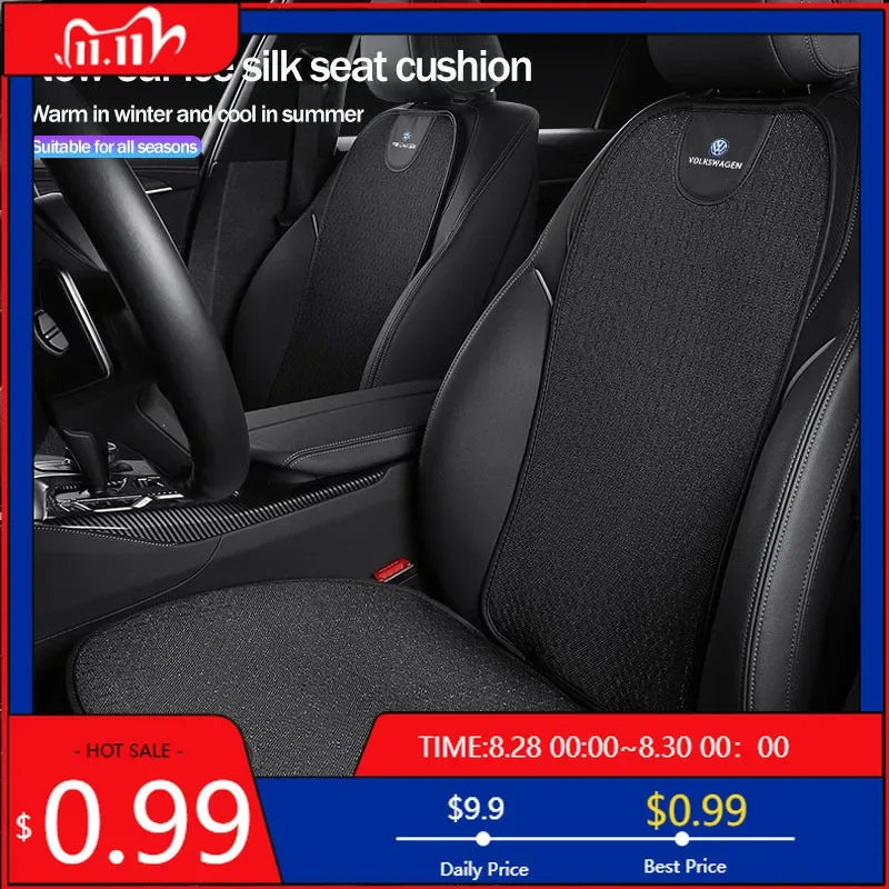 Fundas para Asientos de Coche, Protector Transpirable de Seda de Hielo para Interiores de Auto, para Volkswagen VW RLine R Golf Arteon Jetta T-ROC Atl
