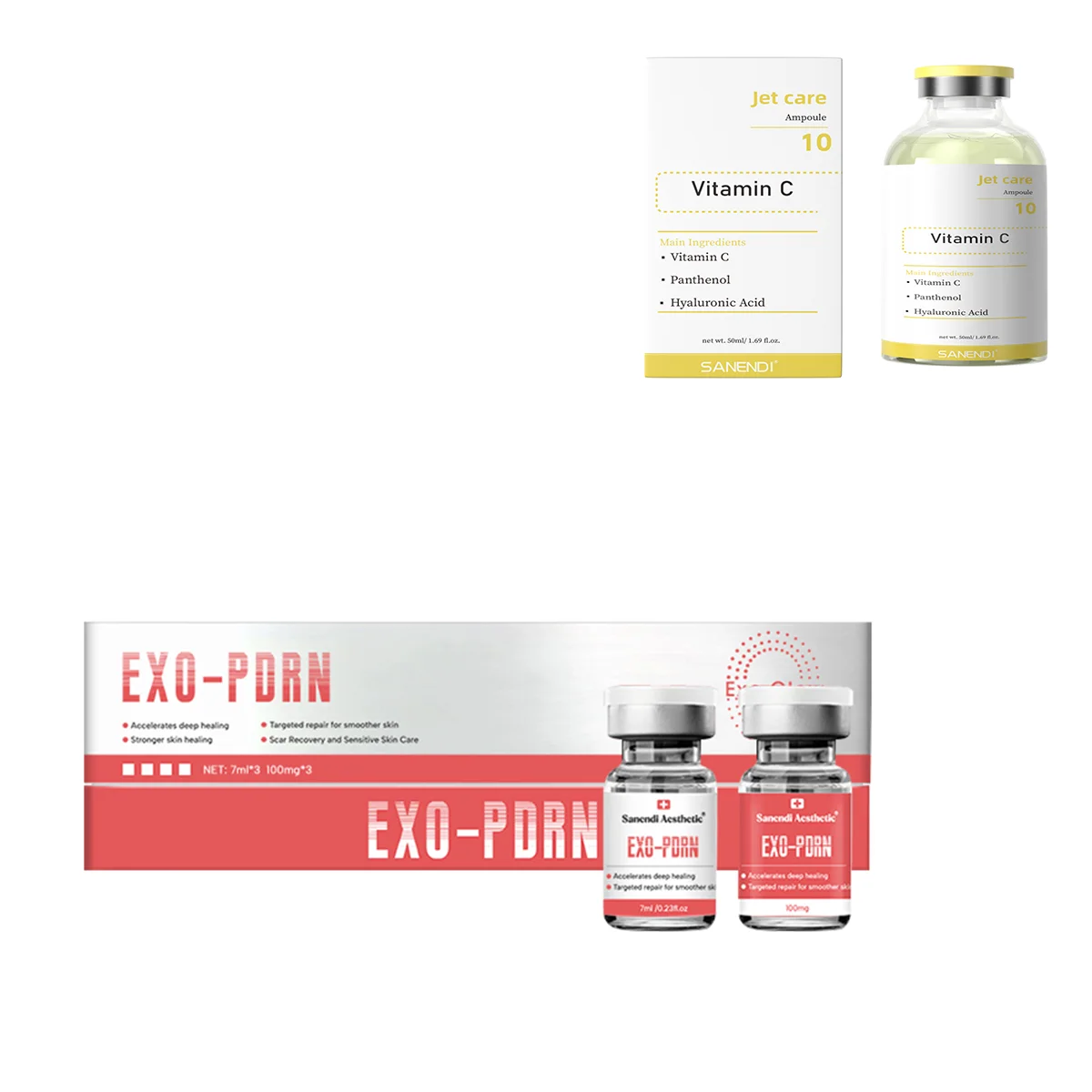 

EXO-Glow + спрей-форма высокомощного набора с витамином С Sanendi — комплексное решение для проблем на коже лица — набор для ухода за лицом