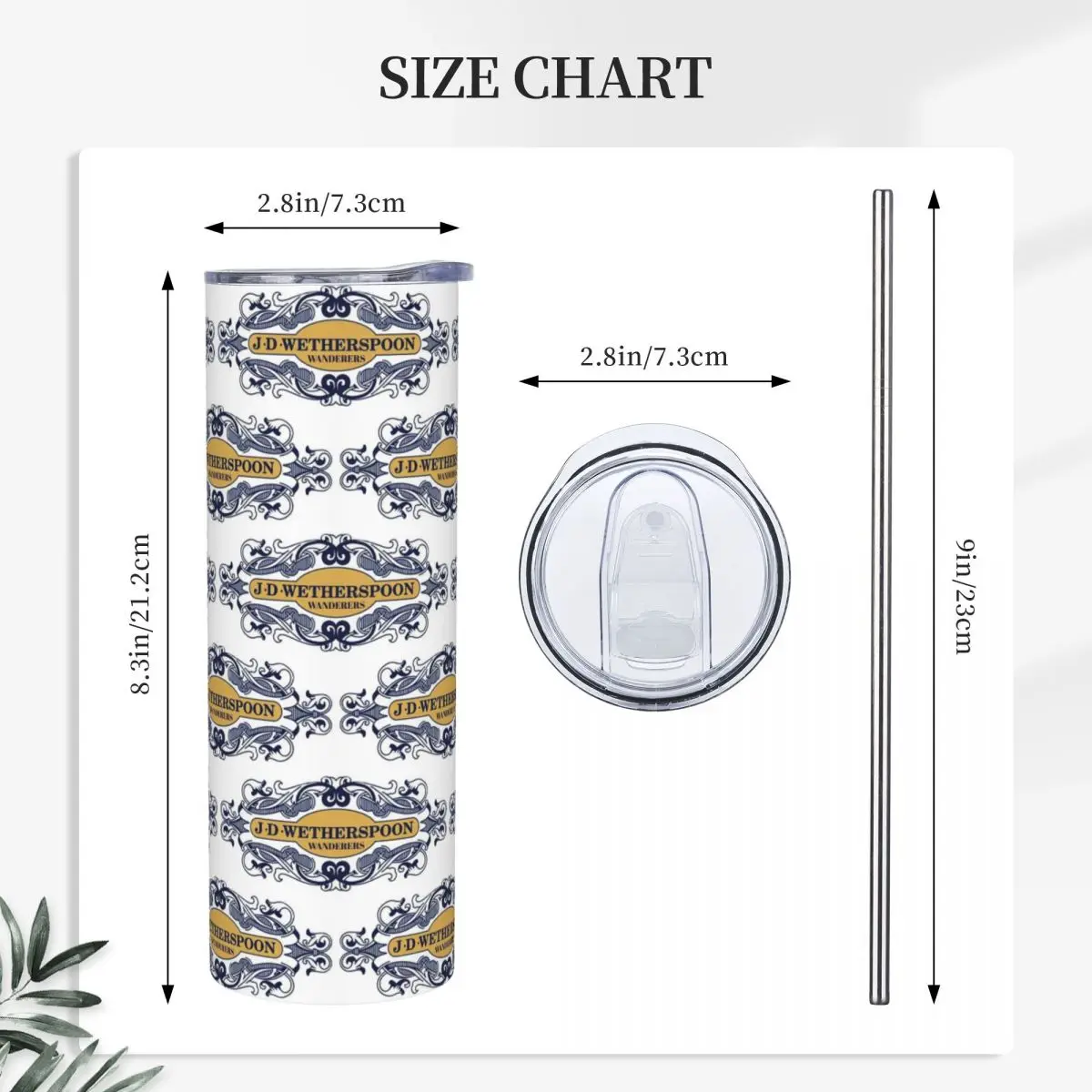 Wetherspoon Wanderers Shirt Stainless Steel Tumbler Vacuum Insulated Mugs Thermal Cold Cups Straw With Lid 20oz