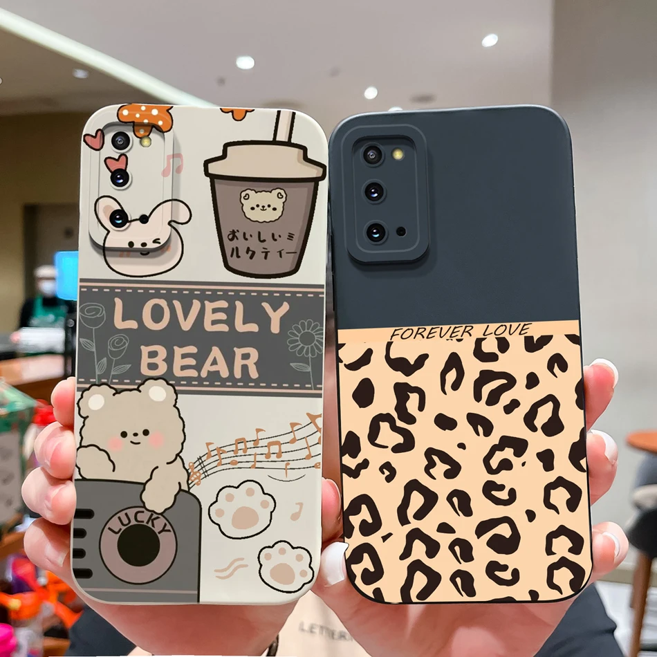 Case For Samsung Galaxy S20 FE Plus Ultra Cute Soft Liquid Silicone Full Protection Bumper For Samsung S 20 GalaxyS20 Coque Gift