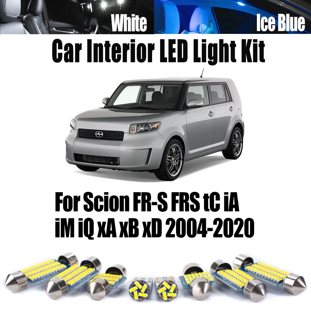 For Scion FR-S FRS tC iA iM iQ xA xB xD 2004-2020 Number Plate Bulb LED Interior Reading Map Trunk Light Kit Canbus Car Lighting