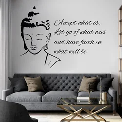 Religious Culture Temple Quotes Buddha Wall Sticker Yoga Vinyl Home Decor Living Room Bedrom Wall Decals Removable Murals 3B61