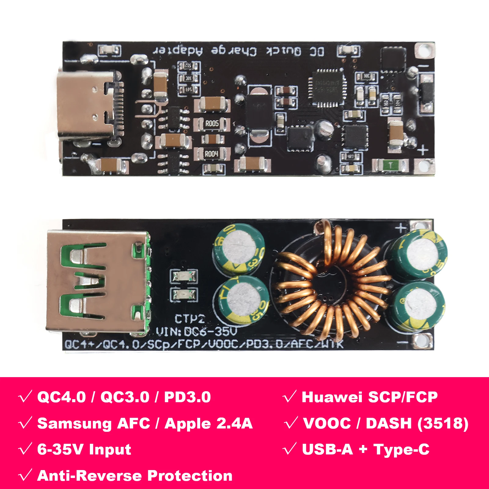 SW3518S SW3516S 6-35V QC4.0 QC3.0 PD SCP FCP Fast Charger Buck-Boost Module for Phone Power Bank 18650 DIY USB Type-C — product photo 1 of 1
