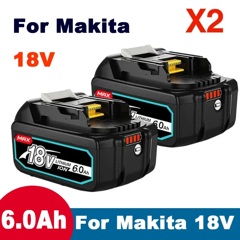 2024 18V 6.0Ah BL1860b Rechargeable Li-ion Battery For Makita 18 Volt Power Tools BL1860 BL1830b BL1850b BL1840 LXT-400 6A