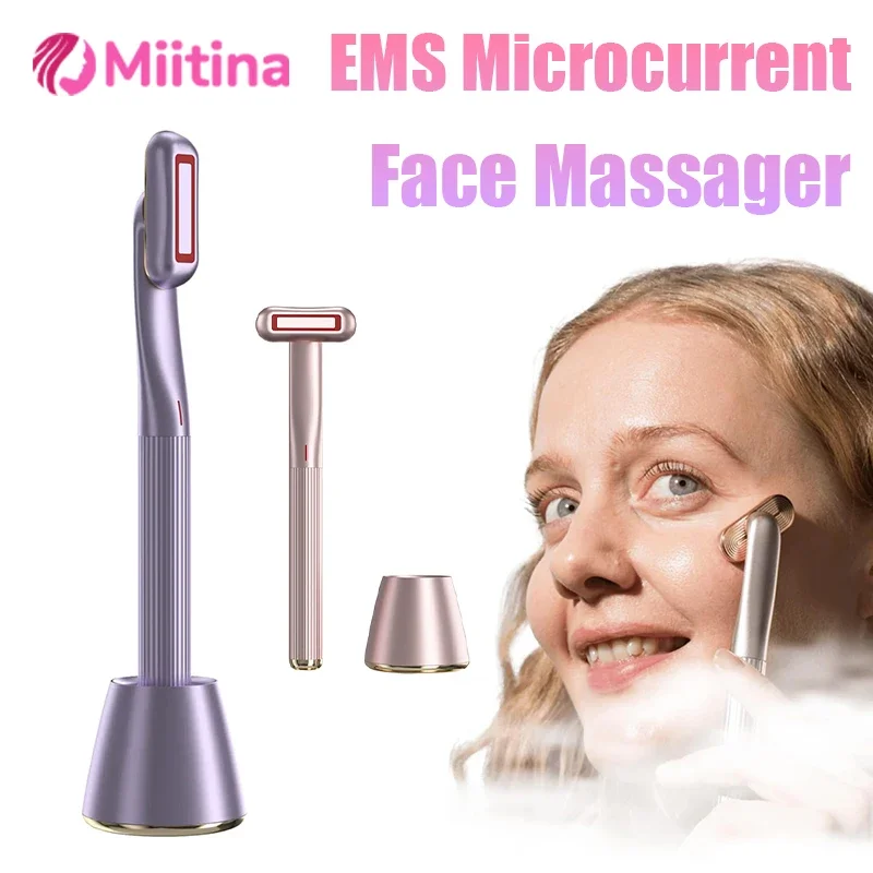 

EMS Red Light Microcurrent Face Lifting Device Facial Wand Eye Neck Massager Skin Tightening Anti Wrinkle Skin Lift Care Beauty