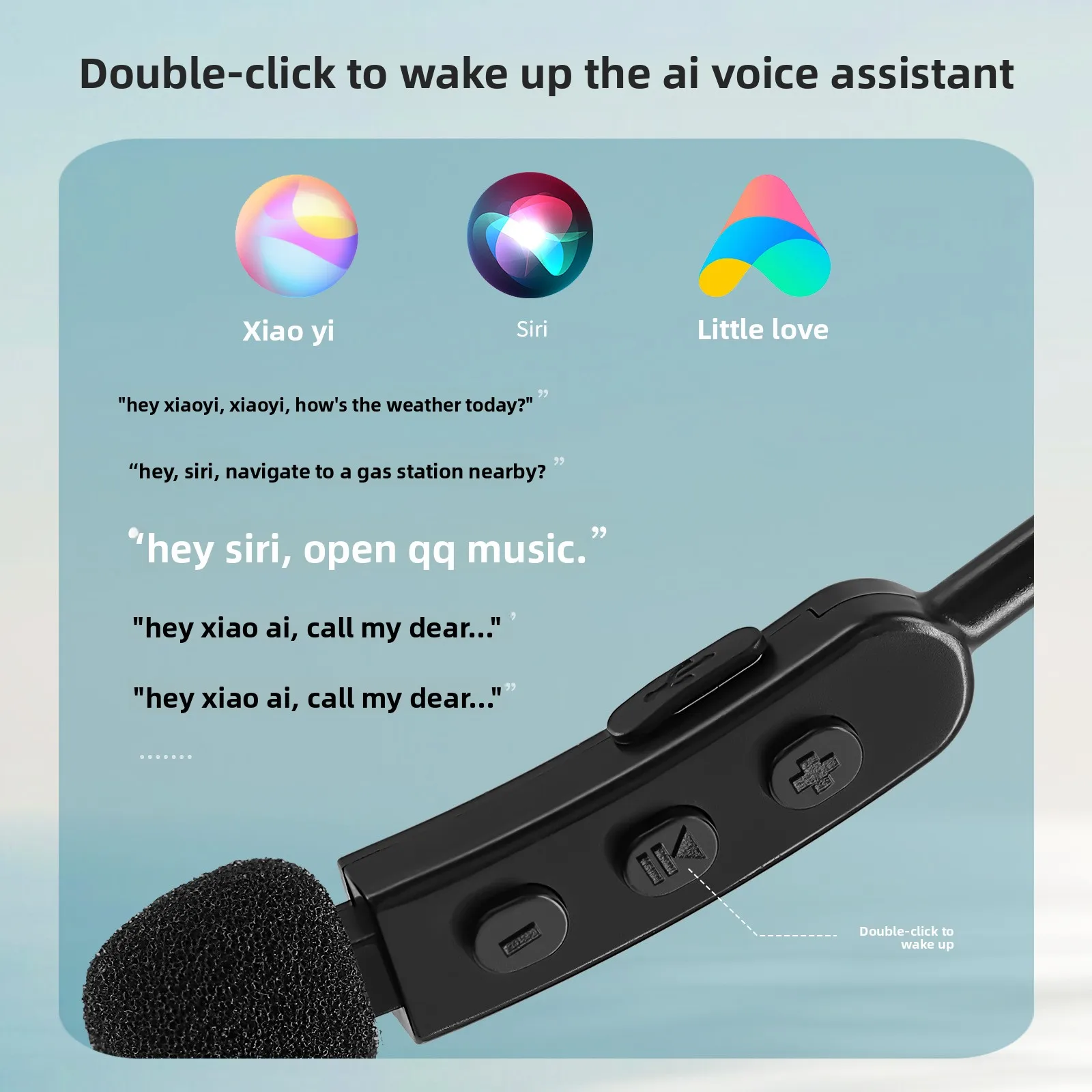 Motorcycle helmet Bluetooth headset wireless remote control integrated built-in head-mounted helmet riding ear