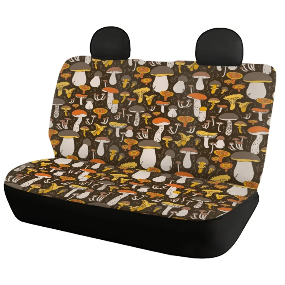 Mushroom Pattern Front&Rear Automobile Seat Protector Durable Car Seat Covers for Women Full Set Easy Clean Car Seat Cushion