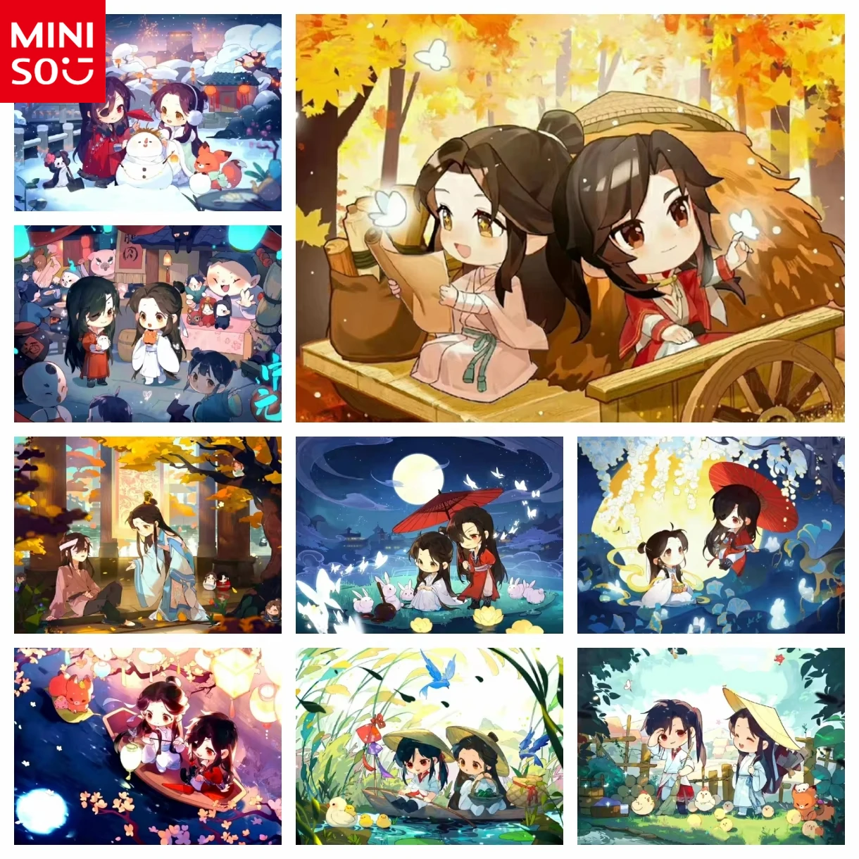 

MINISO DIY алмазная живопись небесное официальное благословение Хуа Чэн бабочка Алмазная вышивка мозаика мультфильм домашний декор подарок