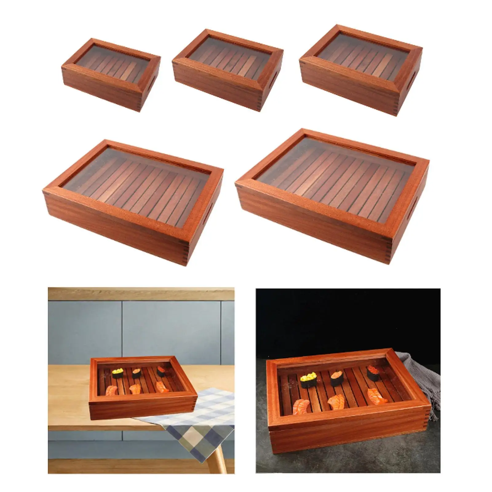 Sushi Plate Food Display Dish Multipurpose Dessert Board Chilled Serving Tray Japanese Sashimi Salmon Box for Home Restaurant