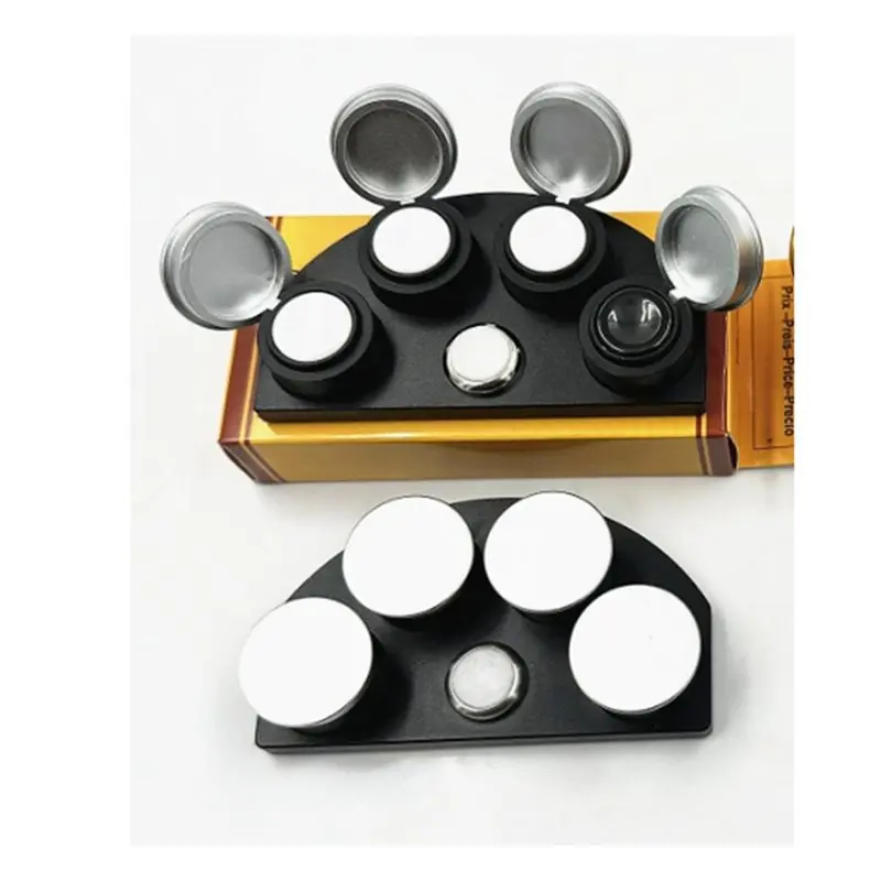 Watch Oil Grease Storage Tool With 4 Oiler Dishes Cups Cover Oil Dip Oiler Stand Die Cast Watch Repair Lubricants