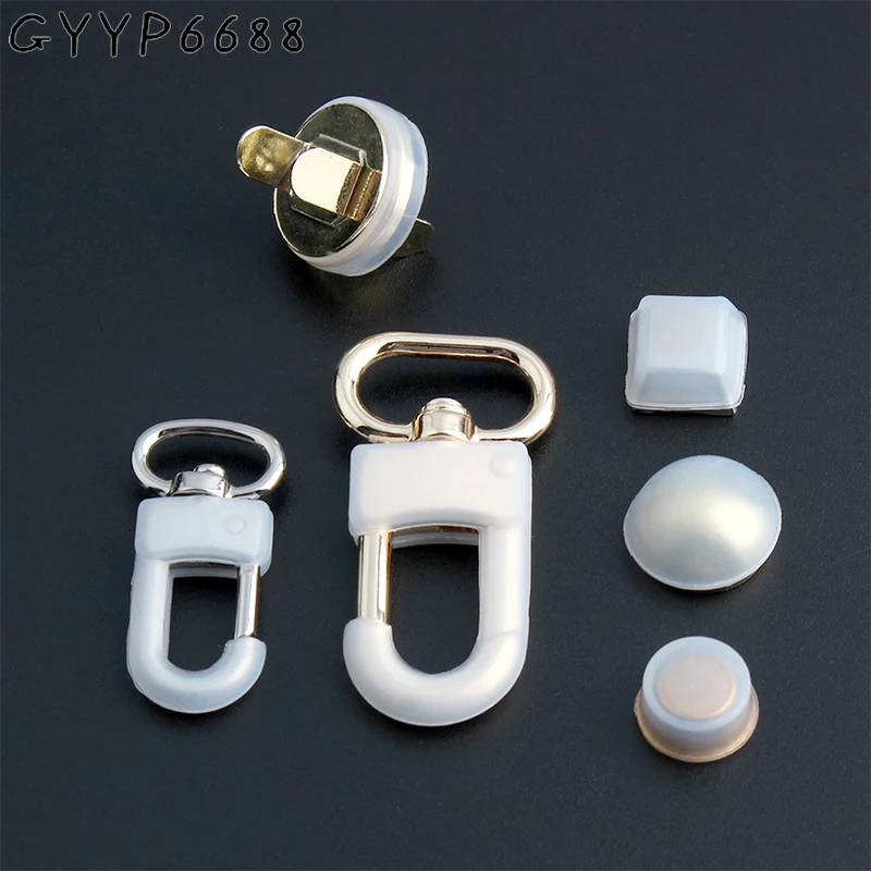 

10/50/200PCS Silicone Transparent Bags Snap Hook Protector For Shoulder Purse Handbags Rubber Rivets Magnetic Button Accessories