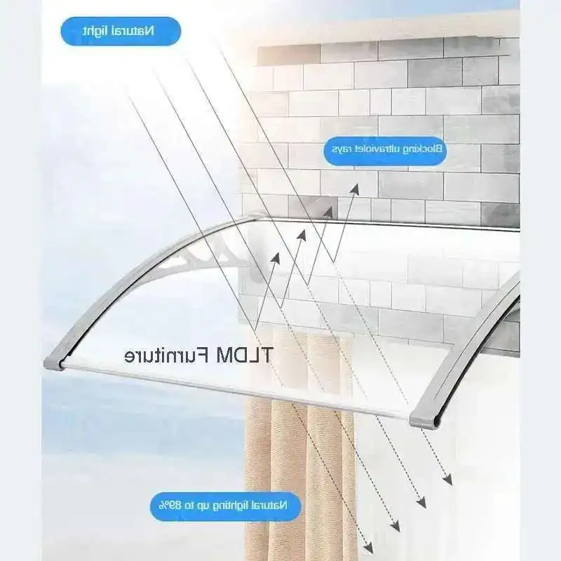 

Creative Thickened Outdoor Awning for Eaves Sun Protection Large Sink Metal Awning Modern Commercial Awnings for Coffee Shop