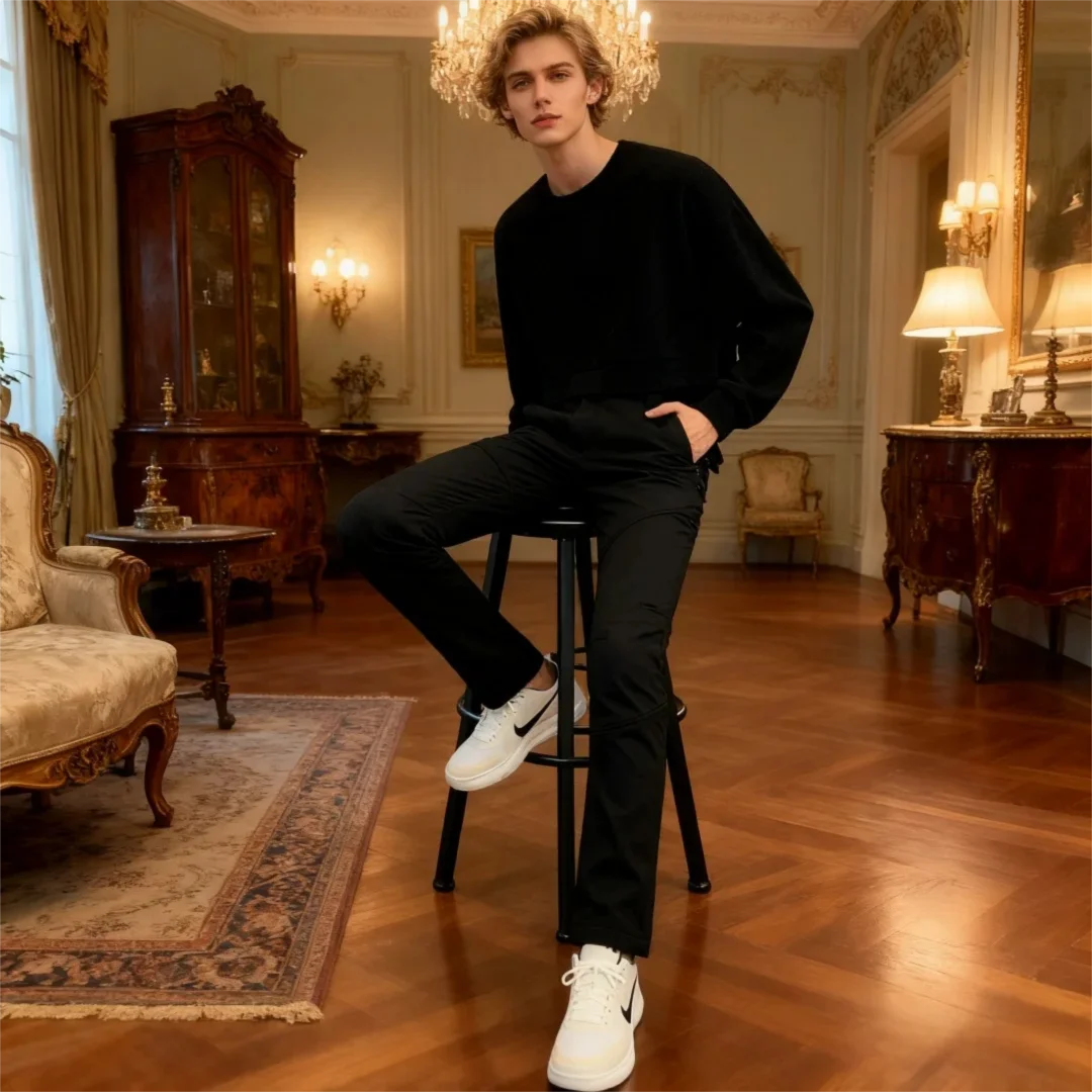 

Men's Outdoor Softshell Pants - Brushed Fleece Lined, Windproof & Water-Resistant, Relaxed Fit Hiking Trousers for