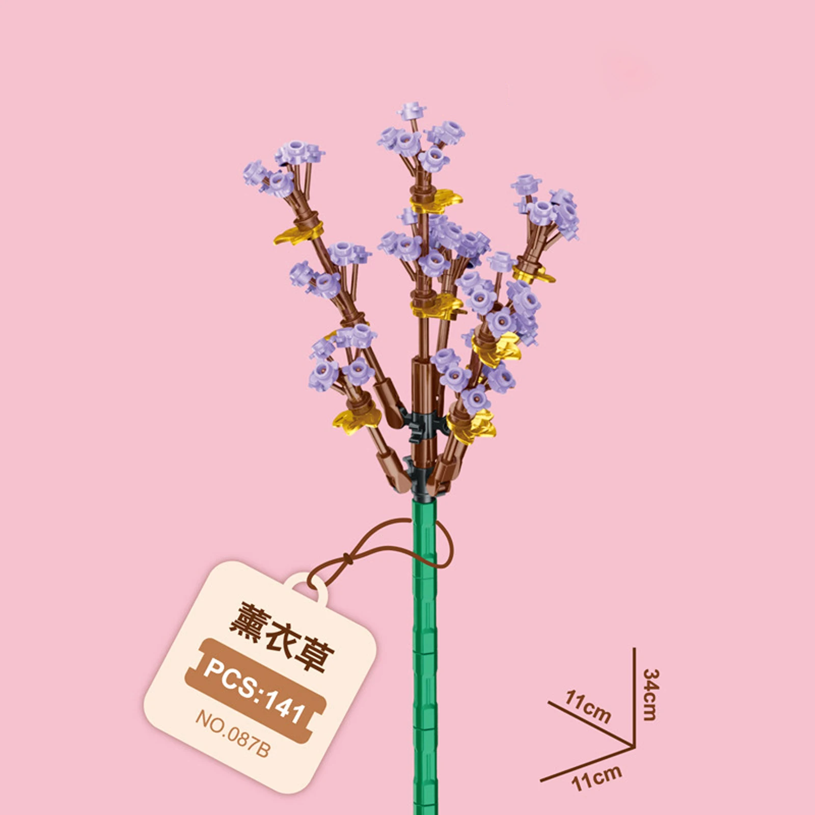 Mooie bouwstenen bloemen roos lavendel lelie simulatie bloem MOC bakstenen woondecoratie Valentijnsdag meisje geschenken 8735 9093