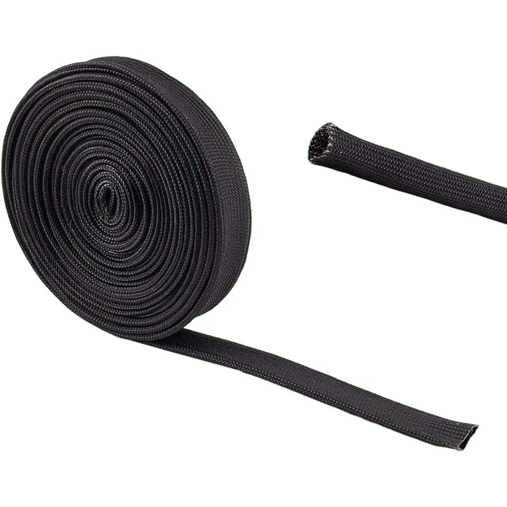 

Втулка экрана теплового шланга из стекловолокна, черная проволока 16 футов, 12 мм, теплозащитный экран, тормозной рулон, высокотемпературный тормоз