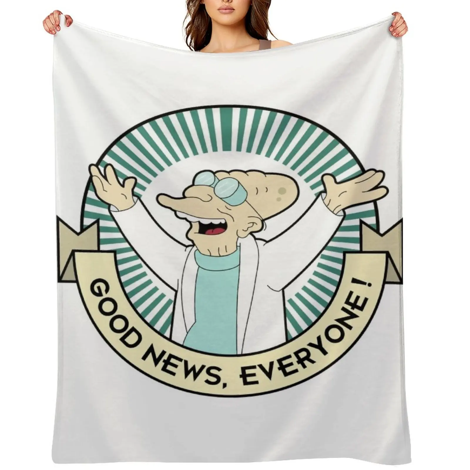 

Professor Farnsworth - Good News Everyone! Throw Blanket Cute Decorative Throw Blankets For Sofas Shaggy Blankets