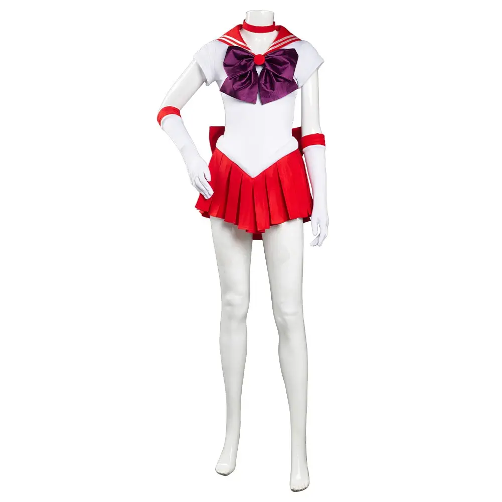 Hino Rei Cosplay Anime Sailor Mars Cosplay Fantasia Costume Disguise For Women Girls Dress Headband Halloween Carnival Suit