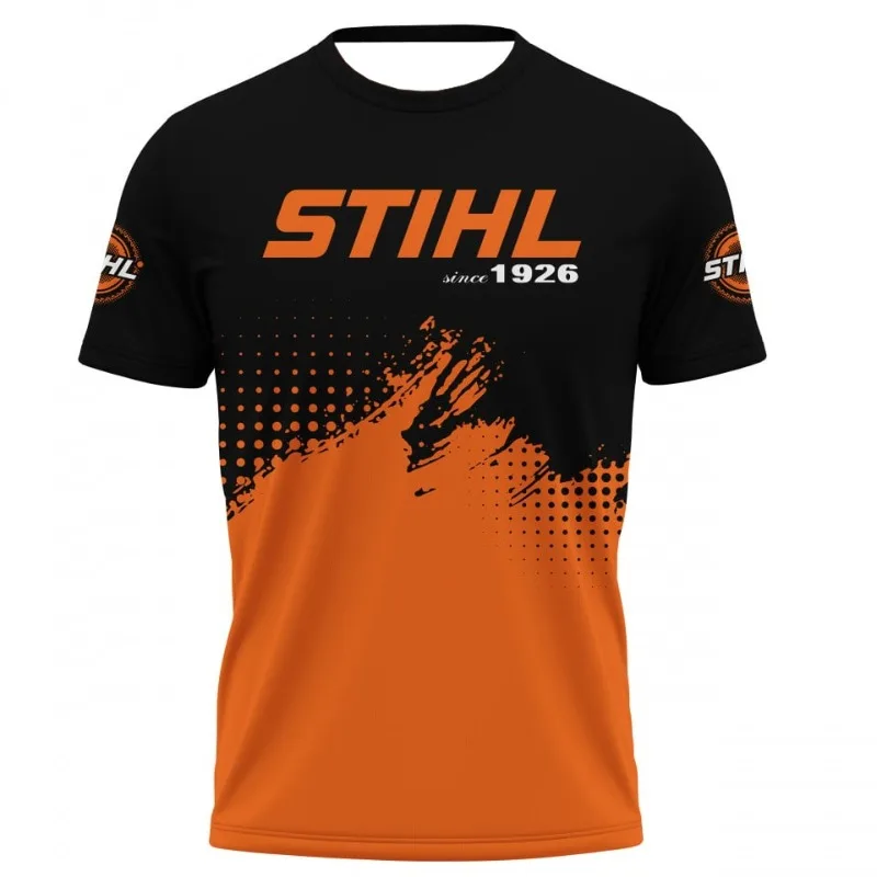 New Men's Quick-drying T-shirt STIHL Printed Comfortable Sports and Leisure Breathable Sweat-absorbing Racing Short-sleeved Top