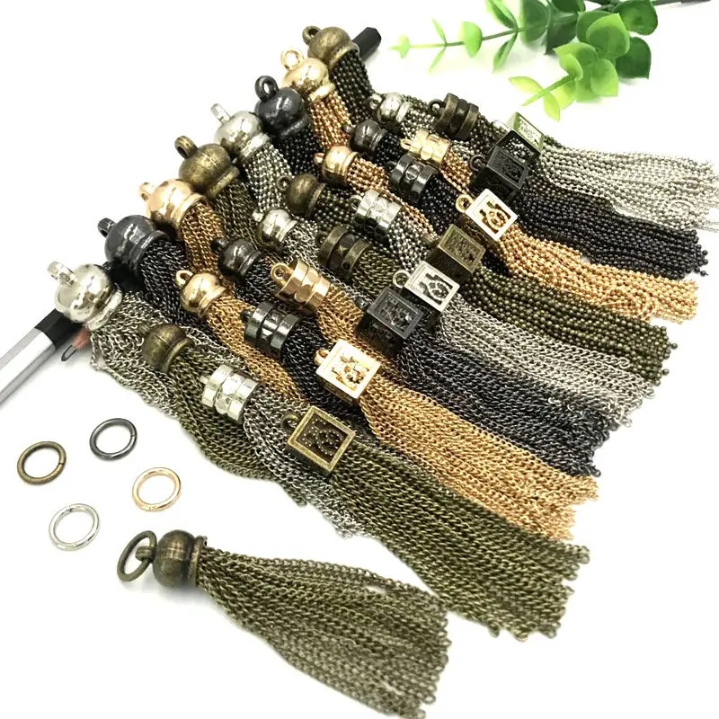 Metal Chain Tassel Leather Bags Jewelry Curtain Garments Decorative Accessories DIY Key Cell Phone Bag Fringe Trim Tassels