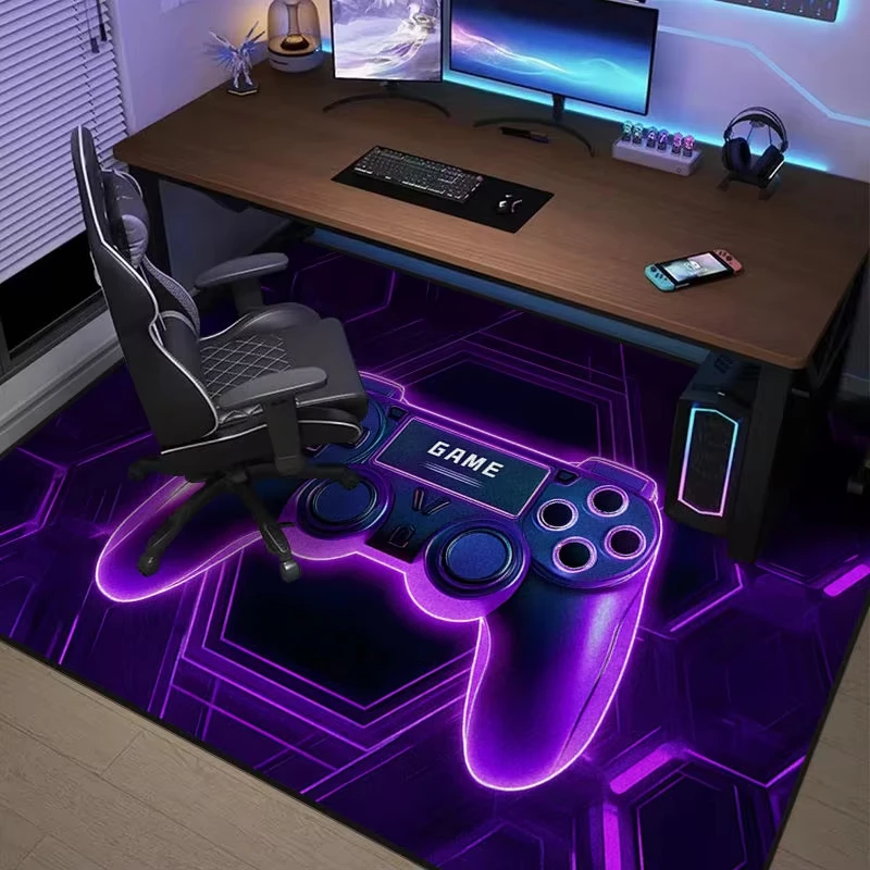 VIKAMA Trendiger Studier- und Gaming-Zimmerteppich Schalldämpfende Computertischmatte Wohnzimmer Schlafzimmer Drehstuhlauflage Wohndekoration – Detail 7