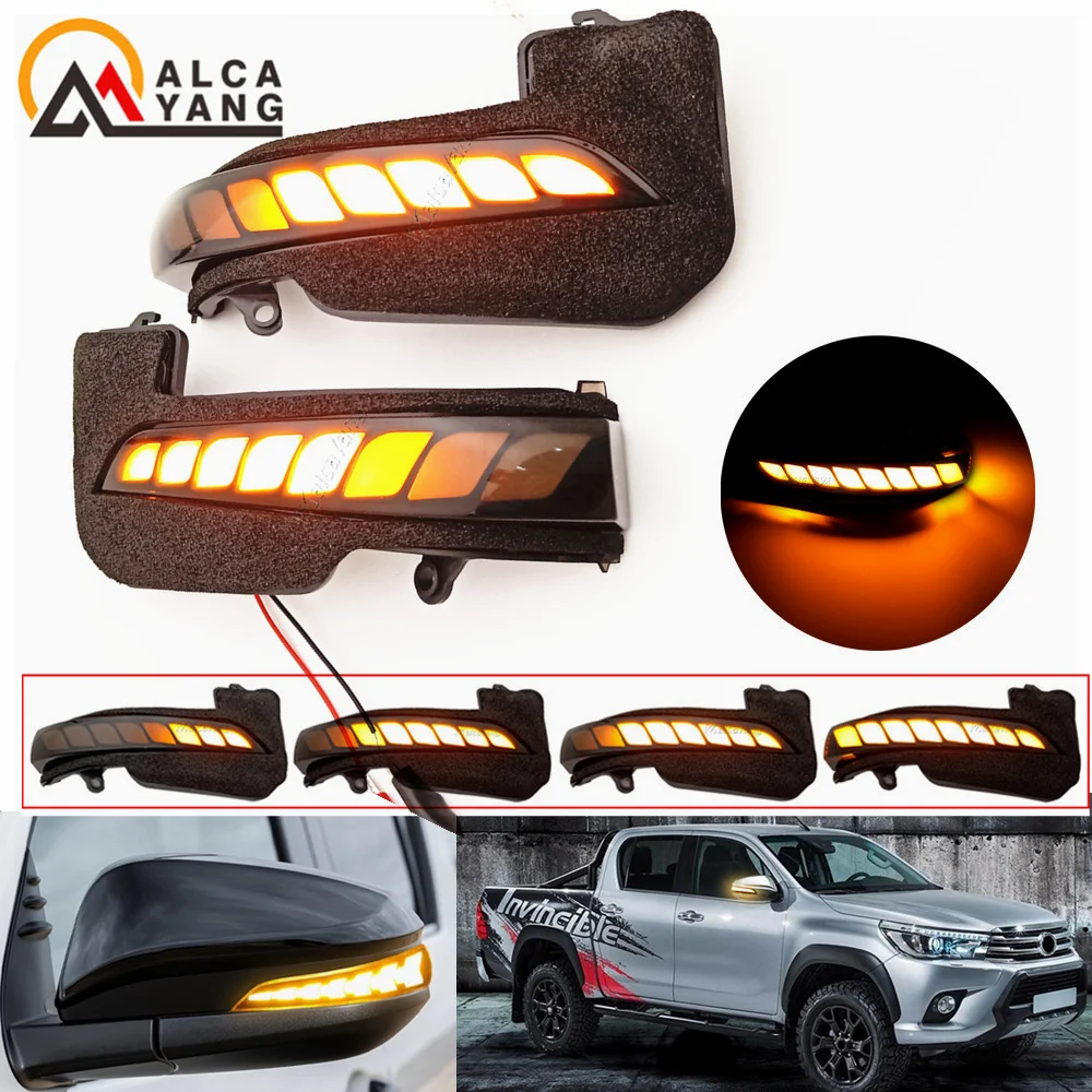 

Dynamic Turn Signal Light LED Side Wing Rearview Mirror Indicator Blinker Lamp Trim For Toyota Hilux Revo Fortuner Innova 2016-