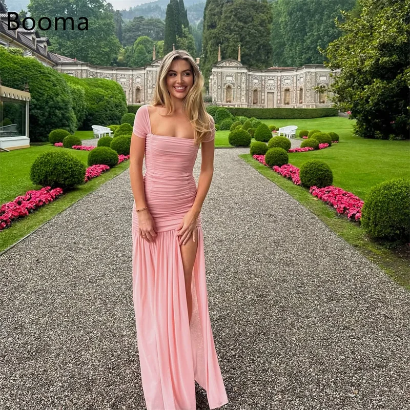 

Booma Simple Mermaid Pleat Evening Dresses Side Split Formal Dresses for Women Elegant Prom Gowns Custom Made 2025