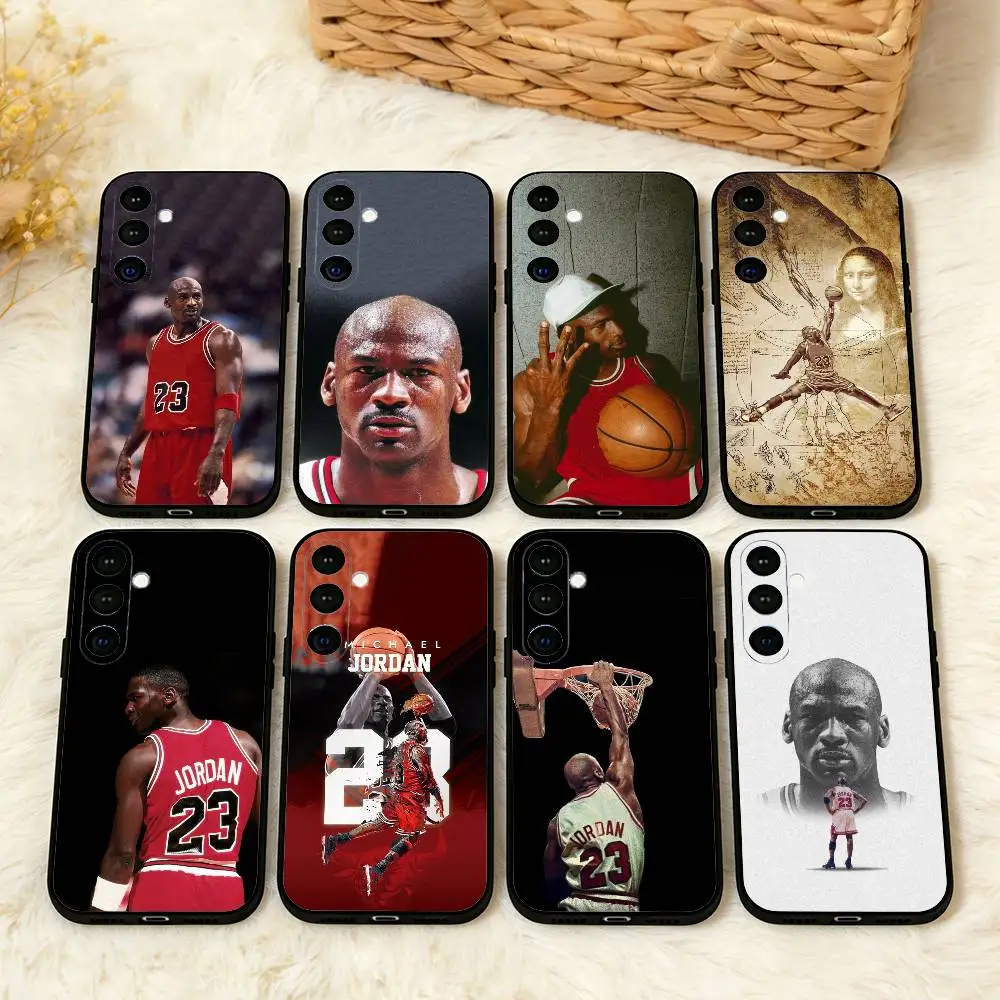 

Basketball M-Michael J-Jordan Phone Case For Samsung A73,72,71,53,52,51,22,91,80, Soft Black Cover