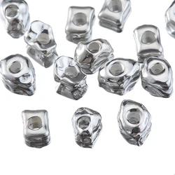 5pcs Real 925 Sterling Silver Loose Bead Anisotropic Large Hole Flat Beads for Jewelry Making diy Bracelet Necklace Accessories