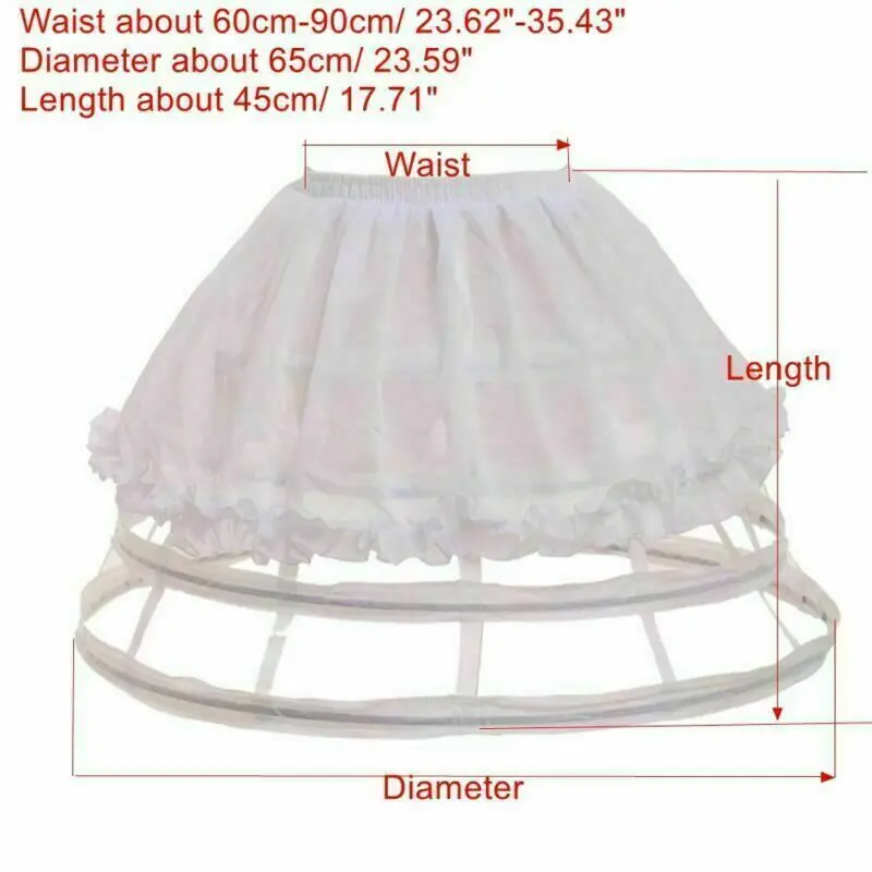 Mulheres Chiffon Crinoline gaiola Bustle ajustável Pannier anágua