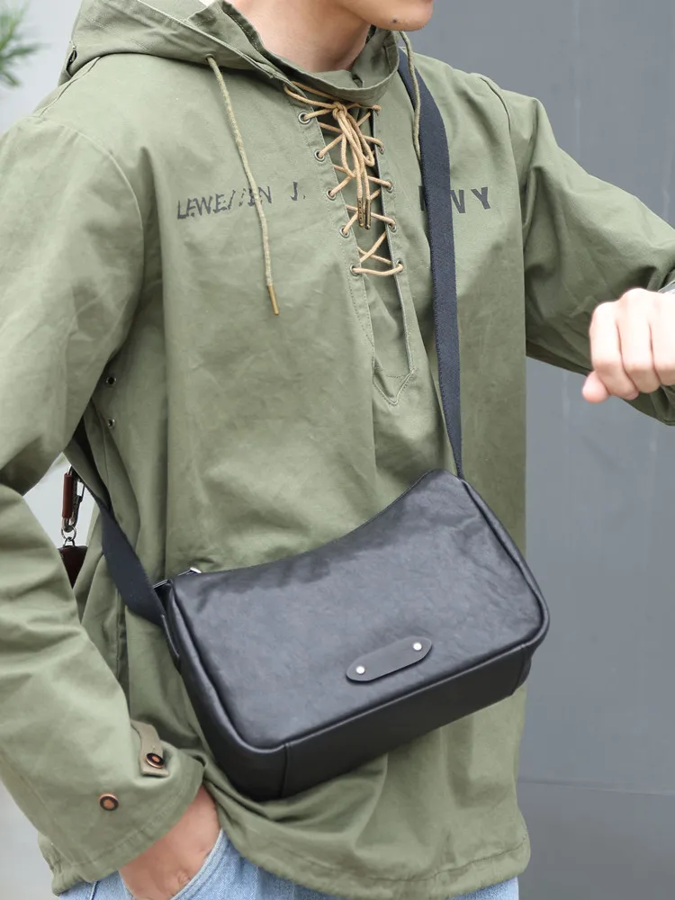 

Кожаная сумка ручной работы из мягкой воловьей кожи, мотоциклетная сумка почтальона, сумка через плечо, мужская повседневная маленькая кожаная сумка для отдыха