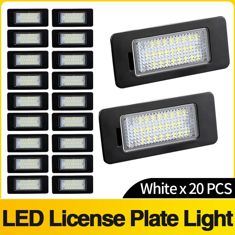 20PCS LED License Plate Light For Audi A1 A4 S4 B8 A5 S5 8T A6 4G Q3 Q5 8R TT For VW Golf VI Variant Jetta Passat Touran Touareg