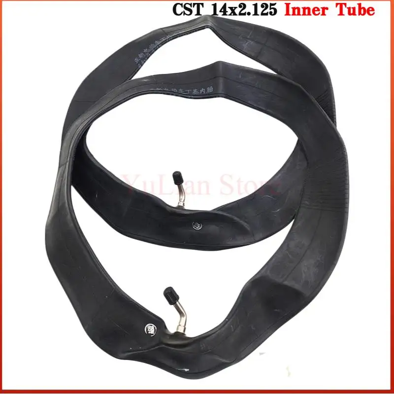 14 INCH Inner Tube 14 x 2.125 with a Bent Angle Valve Stem fits many gas electric scooters 14x2.125