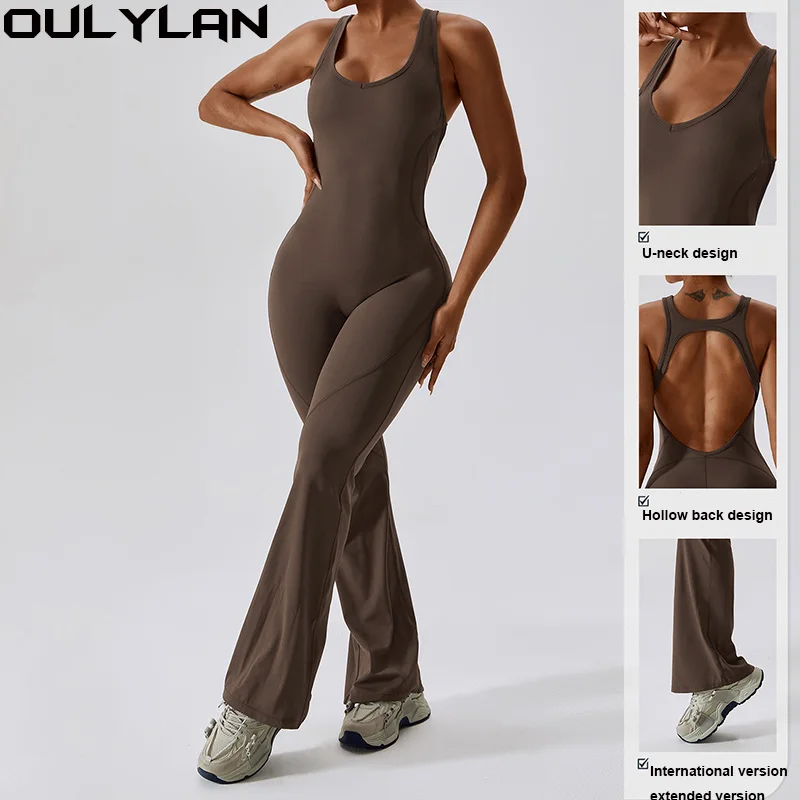 

Oulylan Naked Feeling Gym Set Women Training Yoga Suit Sportswear Women Sport Jumpsuit Fitness Rompers Stretch Workout Bodysuits