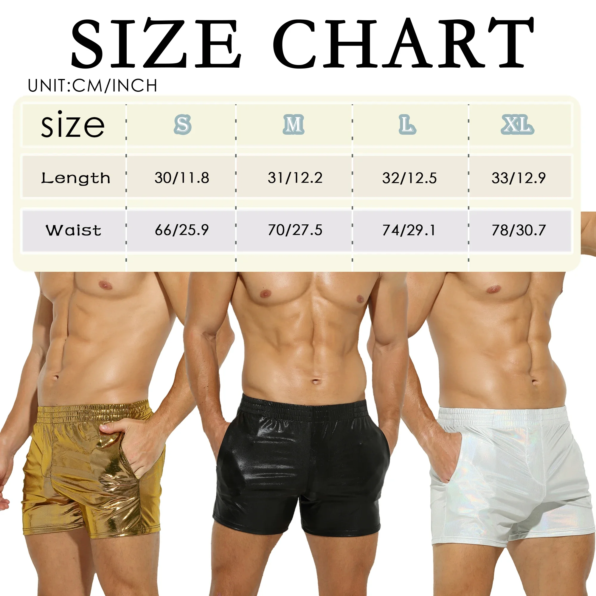 YUFEIDA Gold Leather Boxers Men\'s Underwear Sexy PU Leather Boxershorts Gay Lingerie Clubwear Male Underpants Mens Silver Trunks