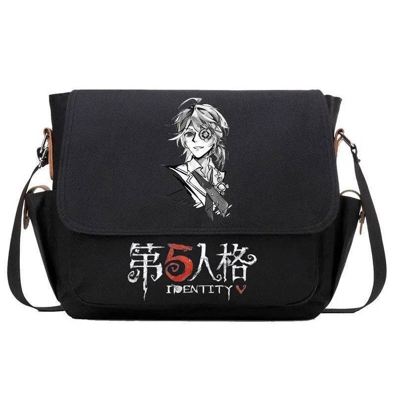 29x24x9cm, Black Beige, Identity V, Student Kids Teens, Anime Messenger Crossbody Shoulder Bags For School Girls Boys