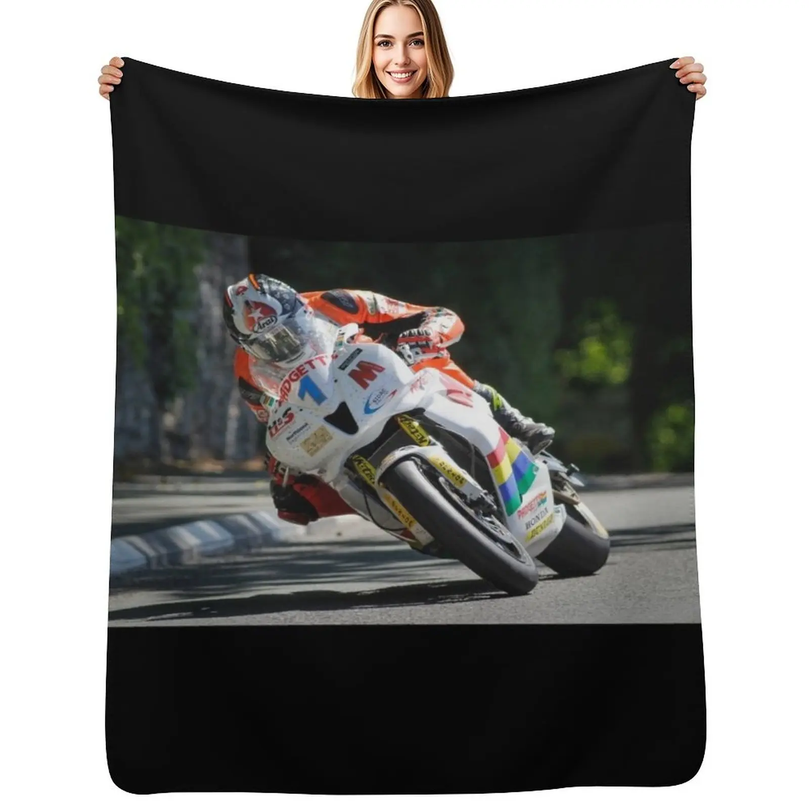 

TT Isle of Man Throw Blanket Comforter Decorative Sofa Giant Sofa Blanket