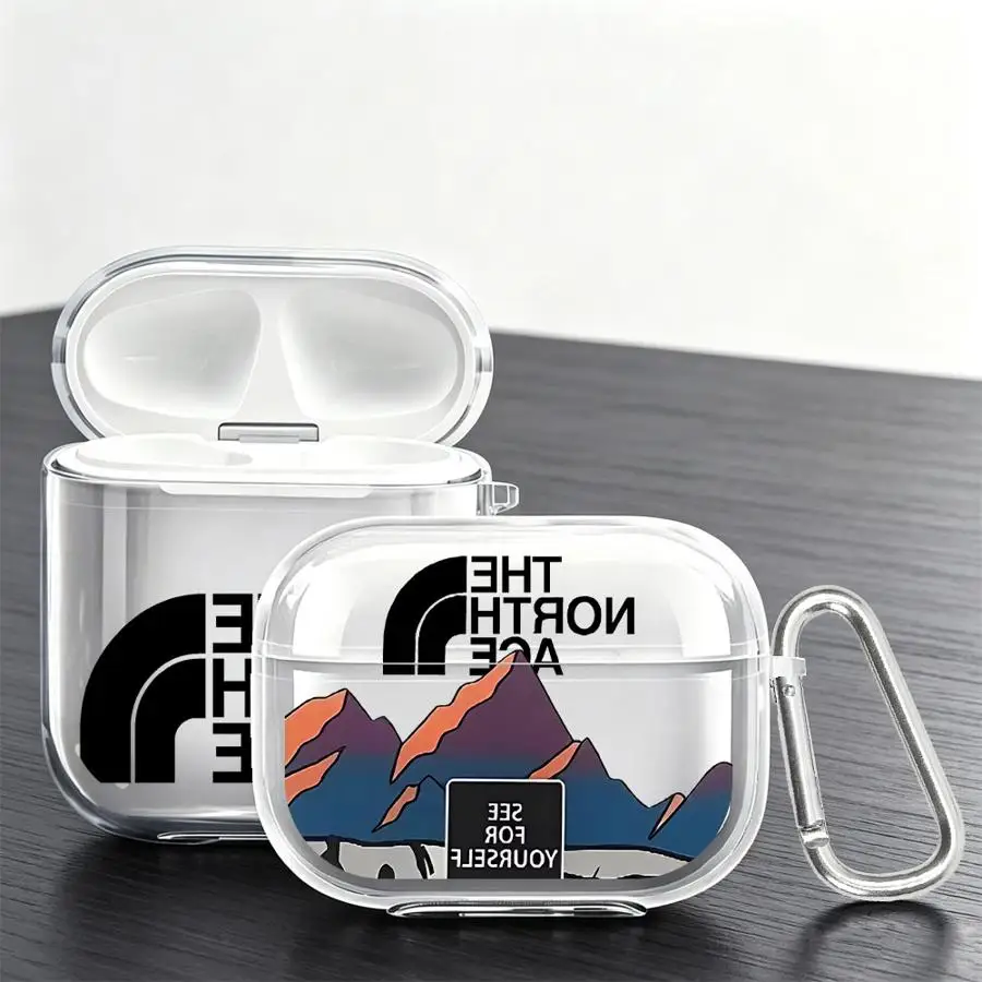 Nort Sunset Snow Mountain Case For Airpods 5 Pro 4 1 2 Pro3 3 Pro2 Clear Earphone Cases Cover