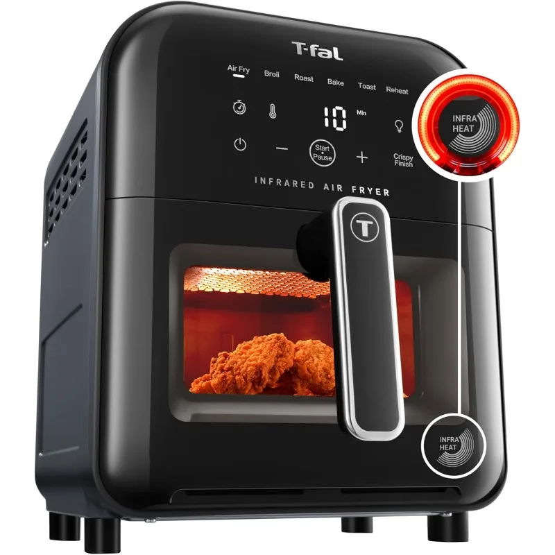 

Air Fryer 6 quart Digital Touch Screen, 7-in-1 Cooking Functions, Fast 45-Second Heat-up to 750F,Crispy Finish, 1550W, Black