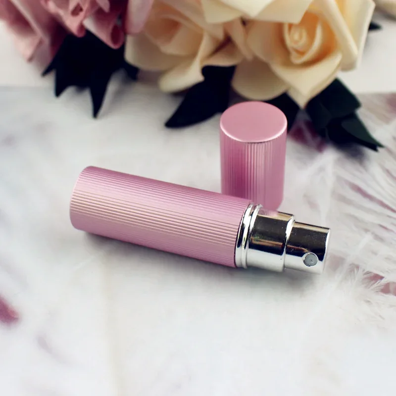 1 pz 5ml bottiglie di vetro profumo vuoto alluminio profumo atomizzatore metallo portatile viaggio Parfum flacone Spray fiale