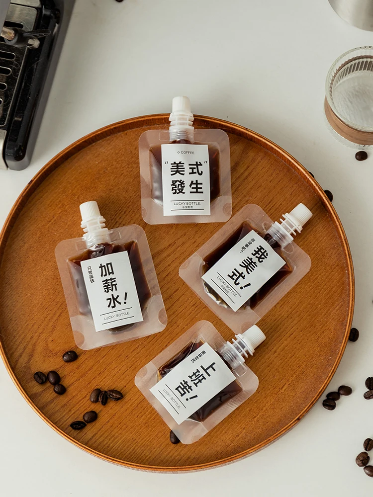 Disposable Concentrated Coffee Liquid Packaging Bag Cold Brew Iced Drop Sealed Transparent Sauce Honey Straw Bag Kitchen Cooking