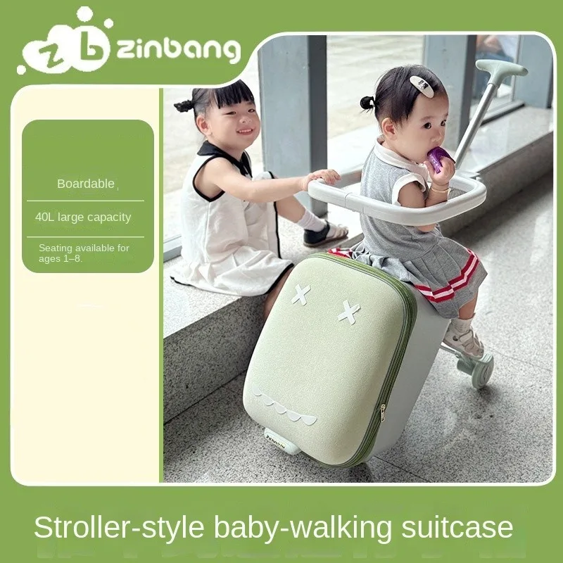 

Детский чемодан 2-в-1 с телескопической ручкой для путешествий с детьми, 20-дюймовый расширяемый чемодан для ручной клади