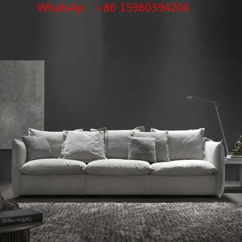 Simple modern fabric sofa Nordic small and medium-sized latex down  single three-person combination Internet celebrity furniture