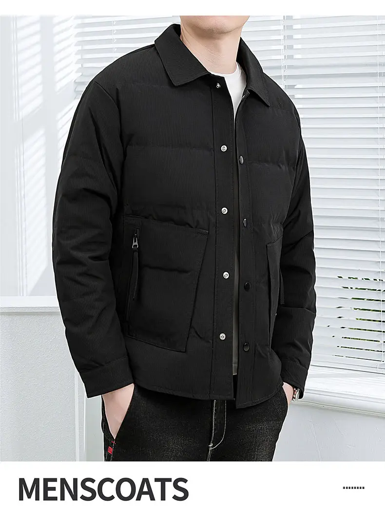 Neu eingetroffen: Herren-Freizeit-Daunenjacken 2026 – Herbst/Winter Einreiher-Puffermäntel, winddichte, warme Streetwear-Steppkleidung – Detail 14