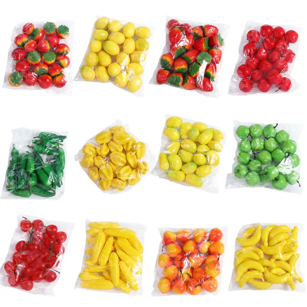 20Pcs/Set Plastic Artificial Simulation Mini Fake Fruit Decor Lemon Strawberry Oranges Props Home Decoration Accessories