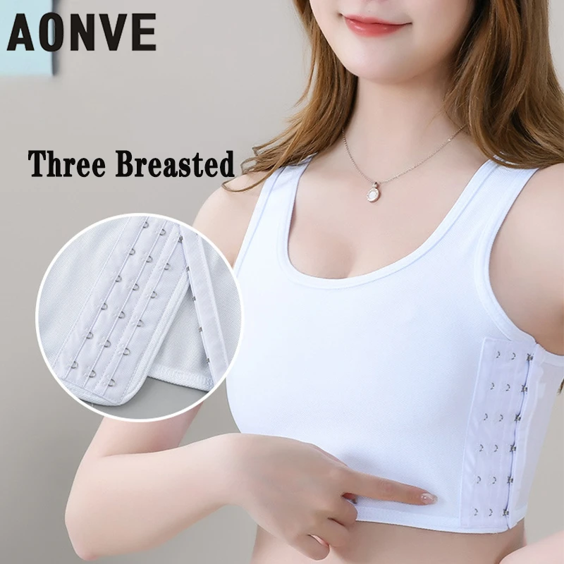 AONVE Breast Binders Shaper Flatten Corset Tomboy Tops Chest Binder Trans Vest  Casual Short Top Slim Underwear