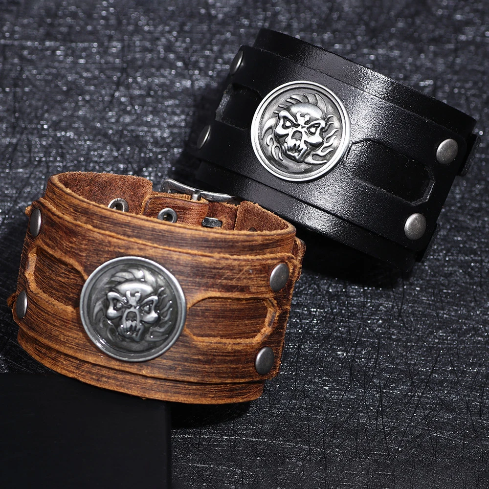 viking-cranio-pulseira-para-homens-vintage-couro-genuino-ampla-pulseira-gotico-punk-cavaleiro-estilo-ajustavel-motocicleta-joias-presente
