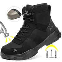 Zapatos de seguridad ligeros y transpirables para hombre, puntera de acero, zapatos de trabajo antigolpes, botas de seguridad indestructibles antipinchazos