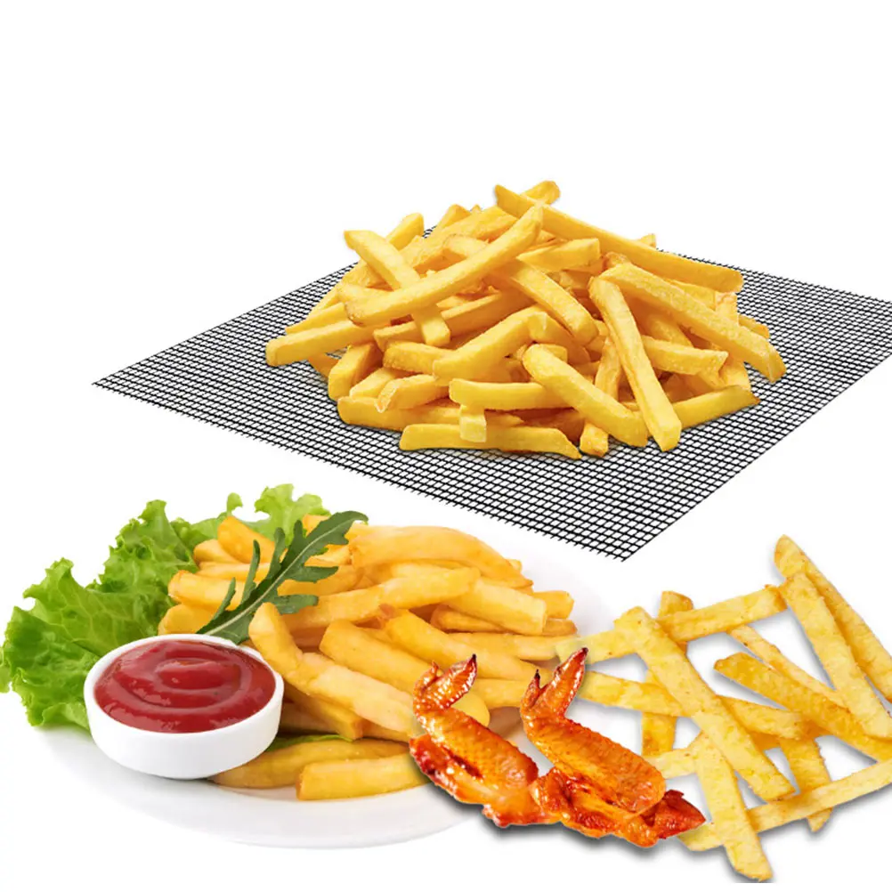 

3 Pcs Barbecue Wire Pad Grill Sheet Shelf Grid Mat Bake Mats Glass Fiber Coated Food Material Baking Basket Alternative