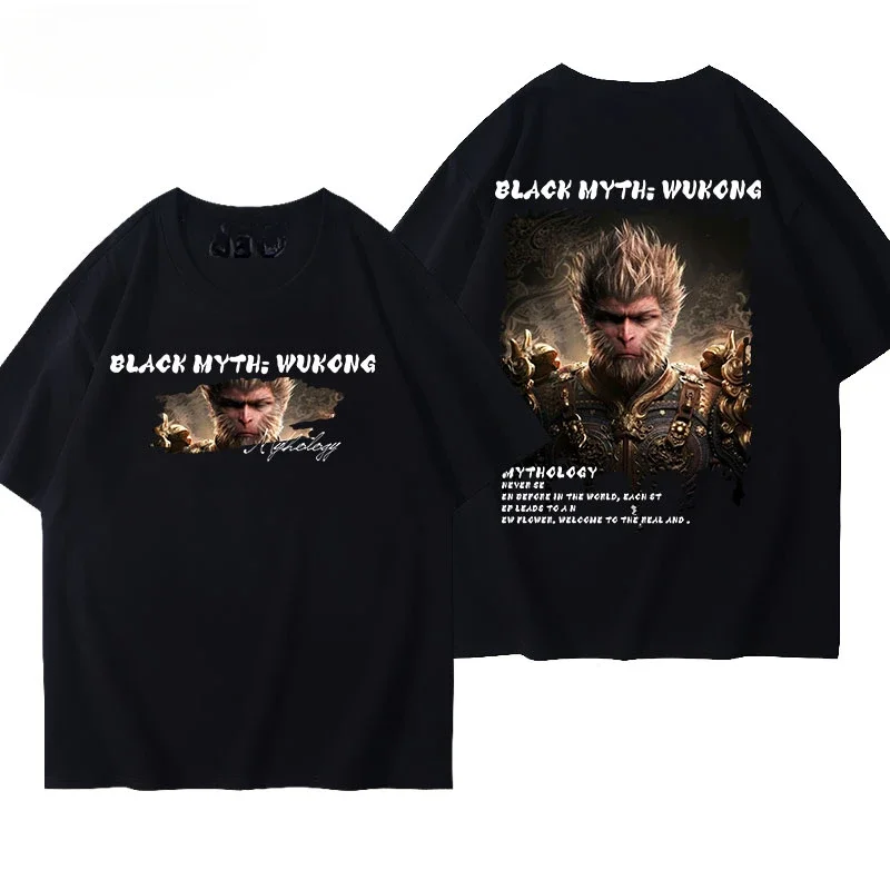 Black Myth Wukong Game The Same Steam Supreme Treasure Printed Short Sleeve Girls Pure Cotton Original Trend T-shirt Clothes